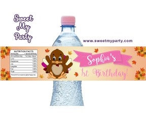 Turkey birthday water bottle labels,(001)